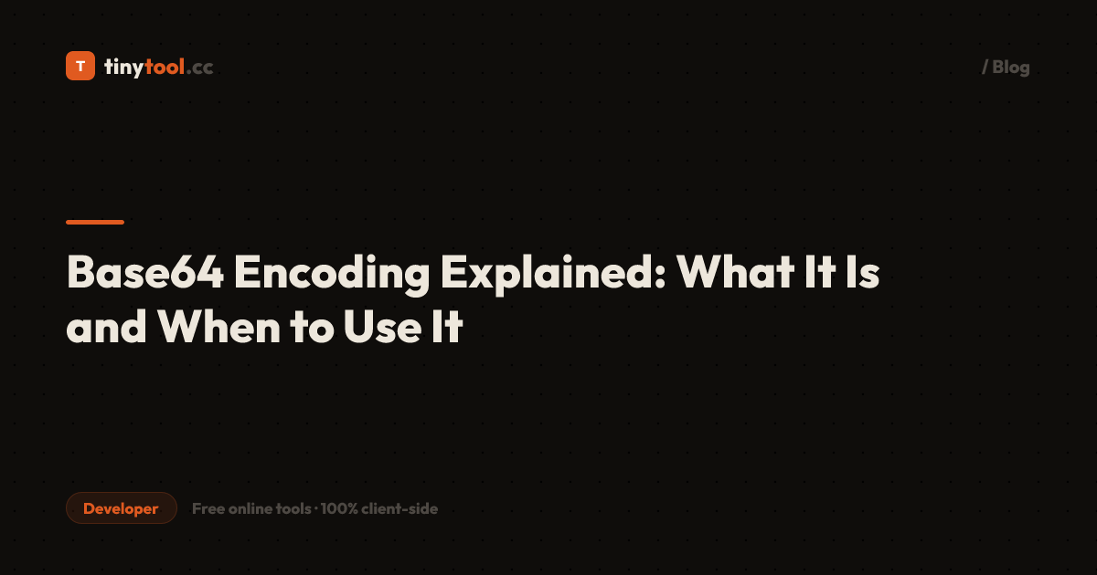 Base64 Encoding Explained: What It Is and When to Use It | TinyTool.cc