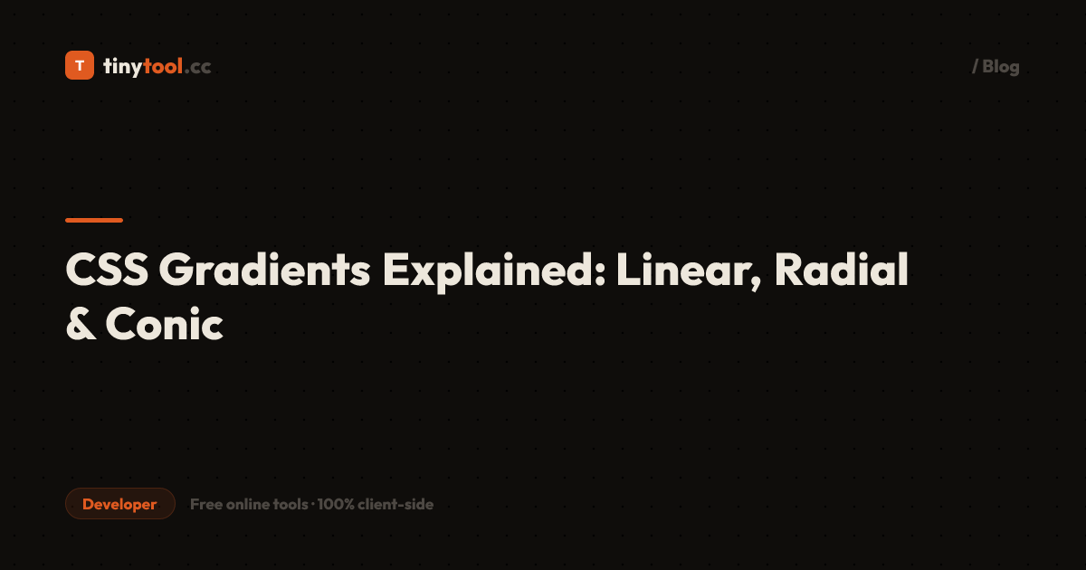 CSS Gradients Explained: Linear, Radial & Conic | TinyTool.cc